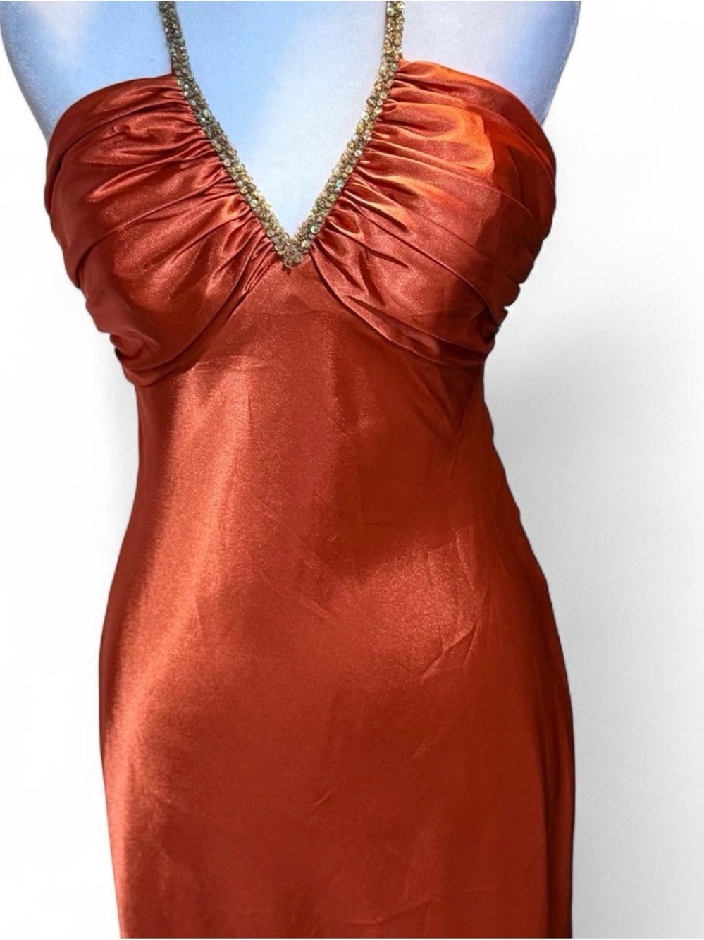 Vintage Morgan & Co. Copper or burnt orange color. Satin Halter